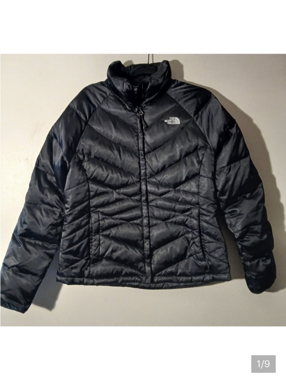 The North Face Womens Black Puffer Down Jacket Insulated Zip Up Size L